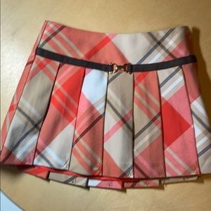 Janie and Jack pink beige plaid riding skirt